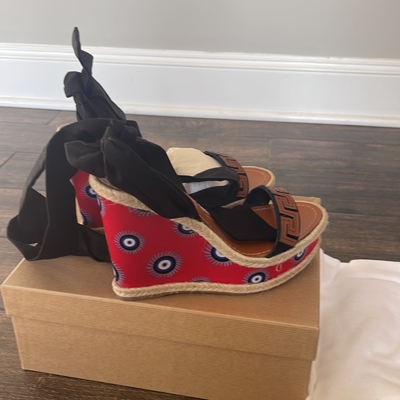 Christian Louboutin Athina Des Cyclades Evil Eye 120 Wedge Sandals BNIB 39 (9) - Picture 11 of 14